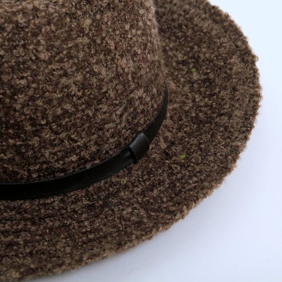 Women's Wool Blend Bowler Hat with Faux Leather Band - Picture 8 of 10